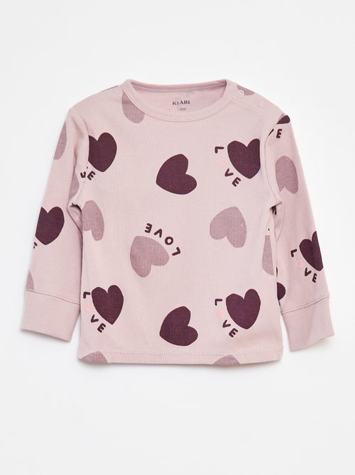 Conjunto de pijama com t-shirt + calças  - 2 peças - Kiabi