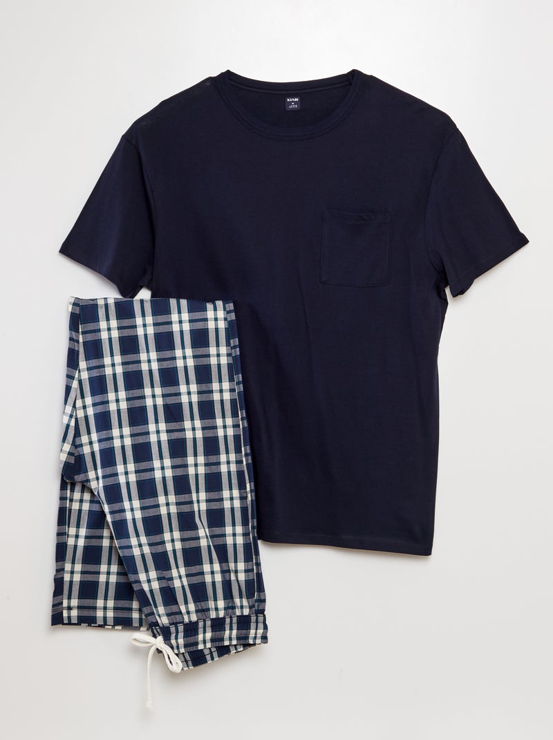 Conjunto de pijama comprido  - 2 peças AZUL - Kiabi