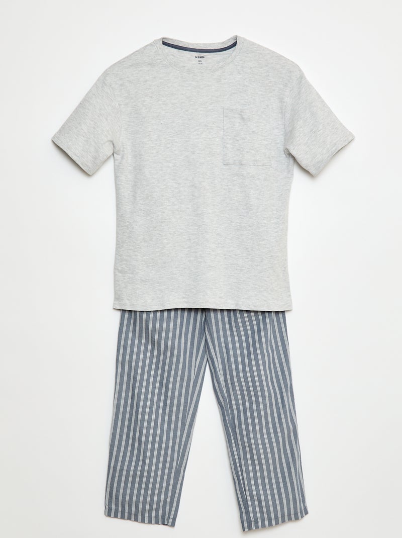 Conjunto de pijama comprido - 2 peças Azul - Kiabi