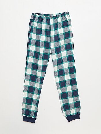 Conjunto de pijama comprido bimaterial t-shirt + calças - 2 peças