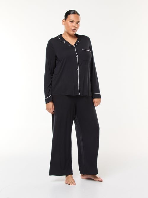 Conjunto de pijama comprido camisa + calças - 2 peças - Kiabi