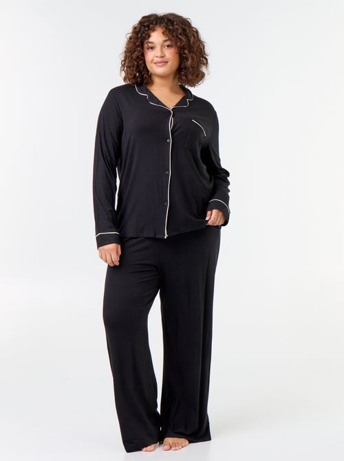 Conjunto de pijama comprido camisa + calças - 2 peças - Kiabi