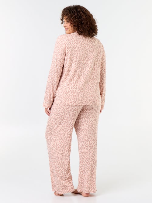 Conjunto de pijama comprido camisa + calças - 2 peças - Kiabi
