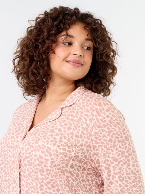Conjunto de pijama comprido camisa + calças - 2 peças - Kiabi
