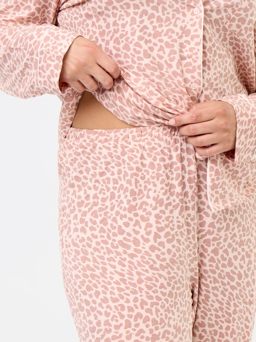 Conjunto de pijama comprido camisa + calças - 2 peças - Kiabi