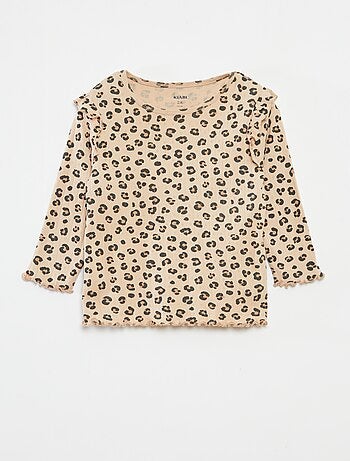 Conjunto de pijama comprido canelado - 2 peças