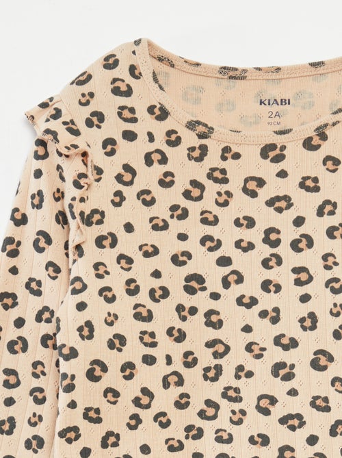 Conjunto de pijama comprido canelado - 2 peças - Kiabi