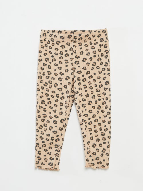 Conjunto de pijama comprido canelado - 2 peças - Kiabi