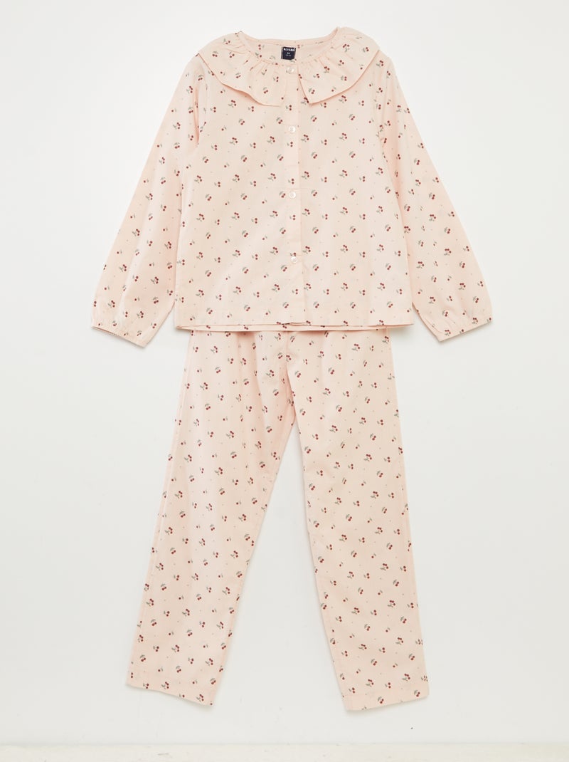 Conjunto de pijama comprido com cabeção- 2 peças ROSA - Kiabi