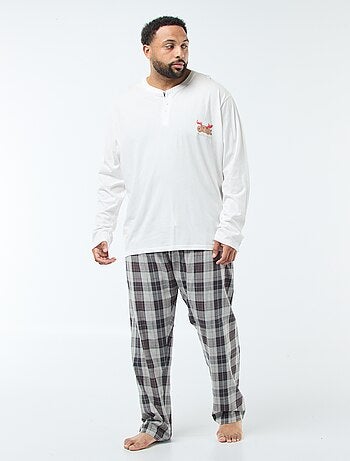 Conjunto de pijama comprido com espírito natalício - 2 peças