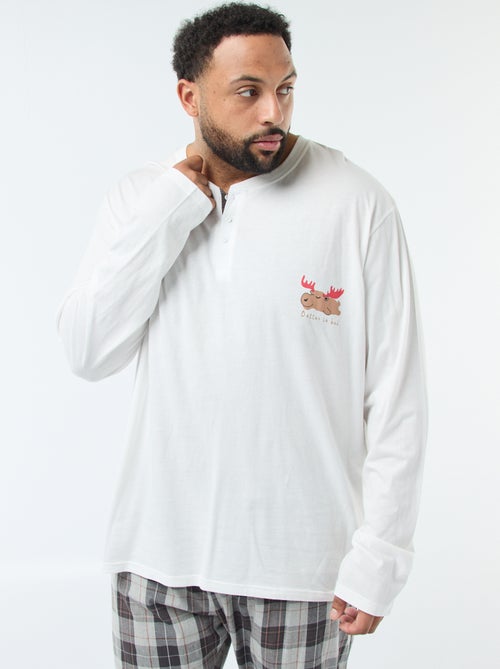 Conjunto de pijama comprido com espírito natalício - 2 peças - Kiabi