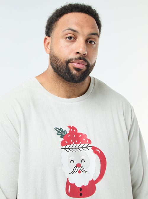 Conjunto de pijama comprido com espírito natalício - 2 peças - Kiabi