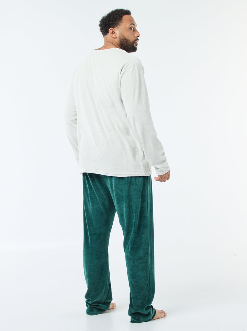 Conjunto de pijama comprido com espírito natalício - 2 peças Verde - Kiabi