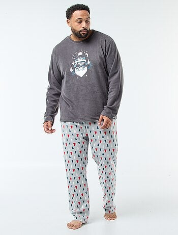 Conjunto de pijama comprido com estampado de Natal - 2 peças