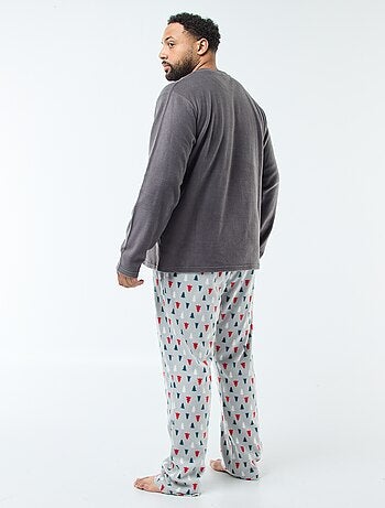 Conjunto de pijama comprido com estampado de Natal - 2 peças
