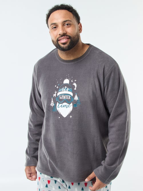 Conjunto de pijama comprido com estampado de Natal - 2 peças - Kiabi