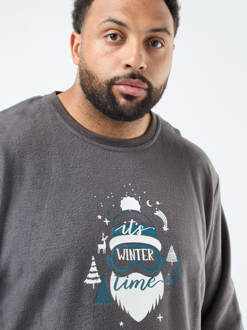 Conjunto de pijama comprido com estampado de Natal - 2 peças - Kiabi