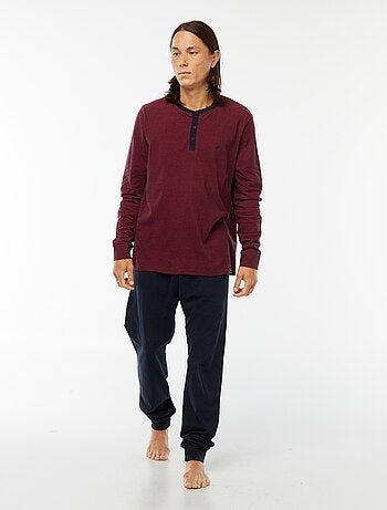 Conjunto de pijama comprido com t-shirt + calças - 2 peças