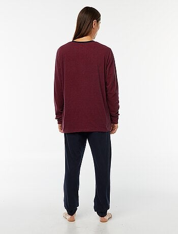 Conjunto de pijama comprido com t-shirt + calças - 2 peças