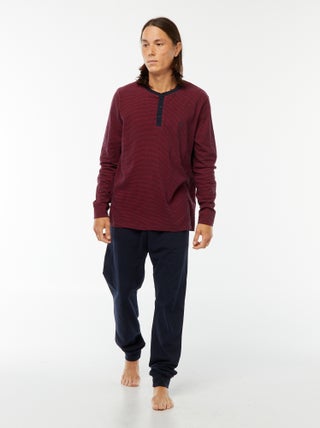 Conjunto de pijama comprido com t-shirt + calças - 2 peças