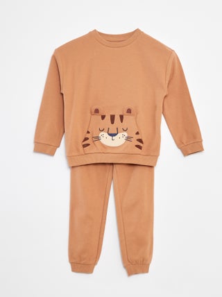Conjunto de pijama comprido com t-shirt + calças - 2 peças