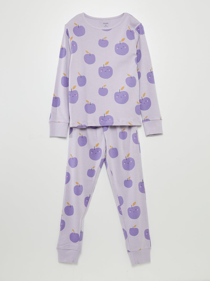 Conjunto de pijama comprido com t-shirt + calças - 2 peças VIOLETA - Kiabi