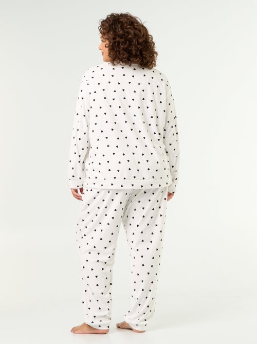 Conjunto de pijama comprido de 2 peças estampado em polar - Kiabi Conjunto de pijama comprido de 2 peças estampado em polar - Kiabi