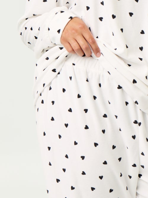 Conjunto de pijama comprido de 2 peças estampado em polar - Kiabi Conjunto de pijama comprido de 2 peças estampado em polar - Kiabi