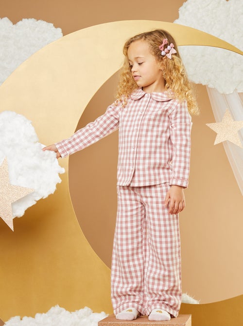 Conjunto de pijama comprido de flanela - 2 peças - Kiabi