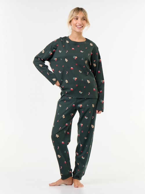 Conjunto de pijama comprido de Natal - 2 peças - Kiabi