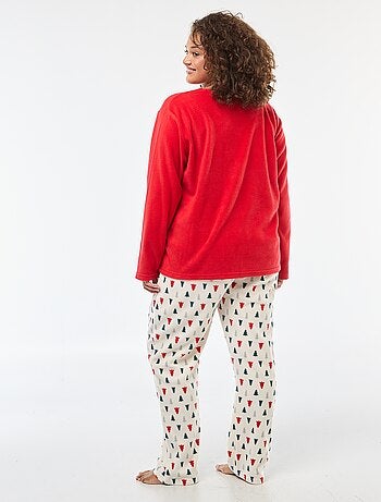 Conjunto de pijama comprido de Natal em polar - 2 peças