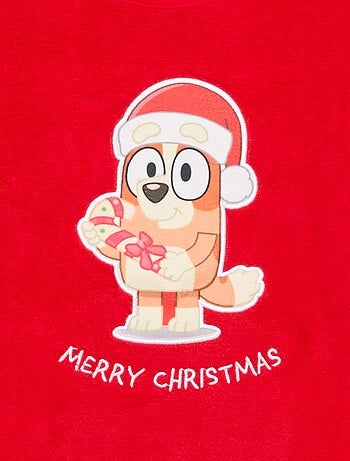 Conjunto de pijama comprido de Natal em polar 'Bluey' - 2 peças