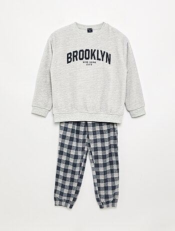Conjunto de pijama comprido de polar - 2 peças
