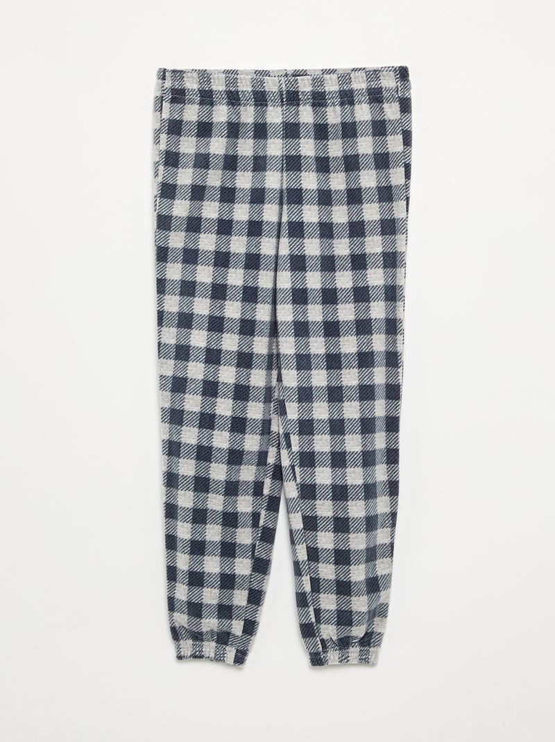 Conjunto de pijama comprido de polar - 2 peças Cinza - Kiabi
