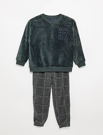 Conjunto de pijama comprido de polar - 2 peças