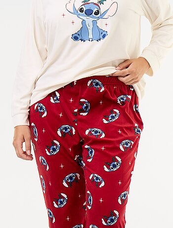 Conjunto de pijama comprido de polar 'Disney' 'Stitch' - 2 peças