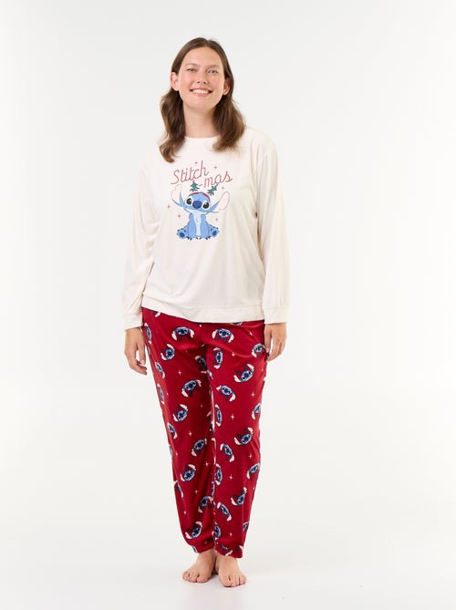 Conjunto de pijama comprido de polar 'Disney' 'Stitch' - 2 peças - Kiabi