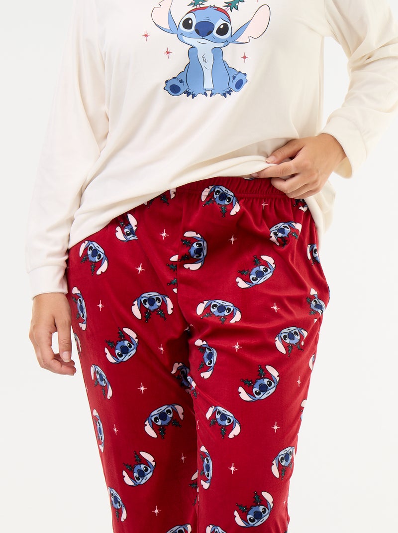 Conjunto de pijama comprido de polar 'Disney' 'Stitch' - 2 peças Vermelho - Kiabi