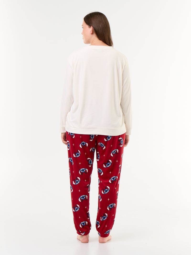 Conjunto de pijama comprido de polar 'Disney' 'Stitch' - 2 peças Vermelho - Kiabi