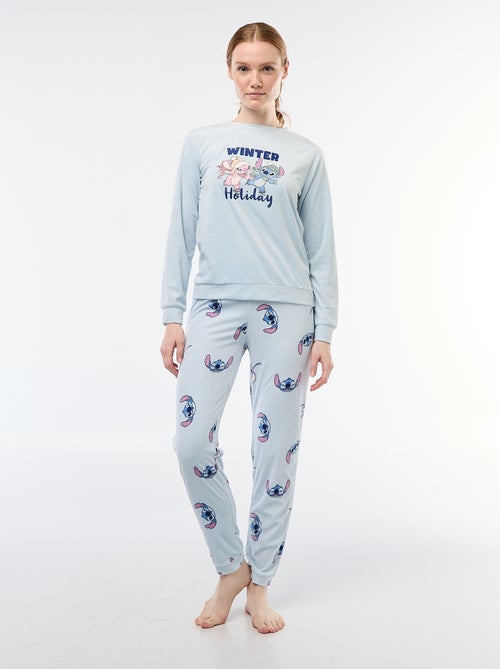 Conjunto de pijama comprido de veludo 'Stitch' 'Disney' - 2 peças - Kiabi