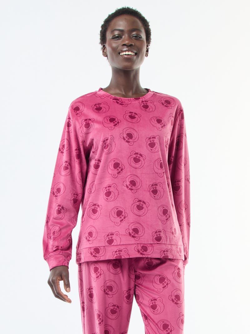 Conjunto de pijama comprido de veludo 'Stitch' 'Disney' - 2 peças Rosa - Kiabi