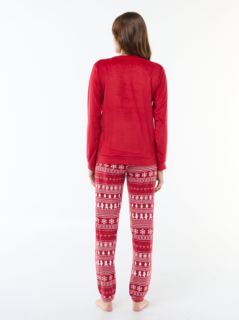 Conjunto de pijama comprido de veludo 'Stitch' 'Disney' - 2 peças Vermelho - Kiabi