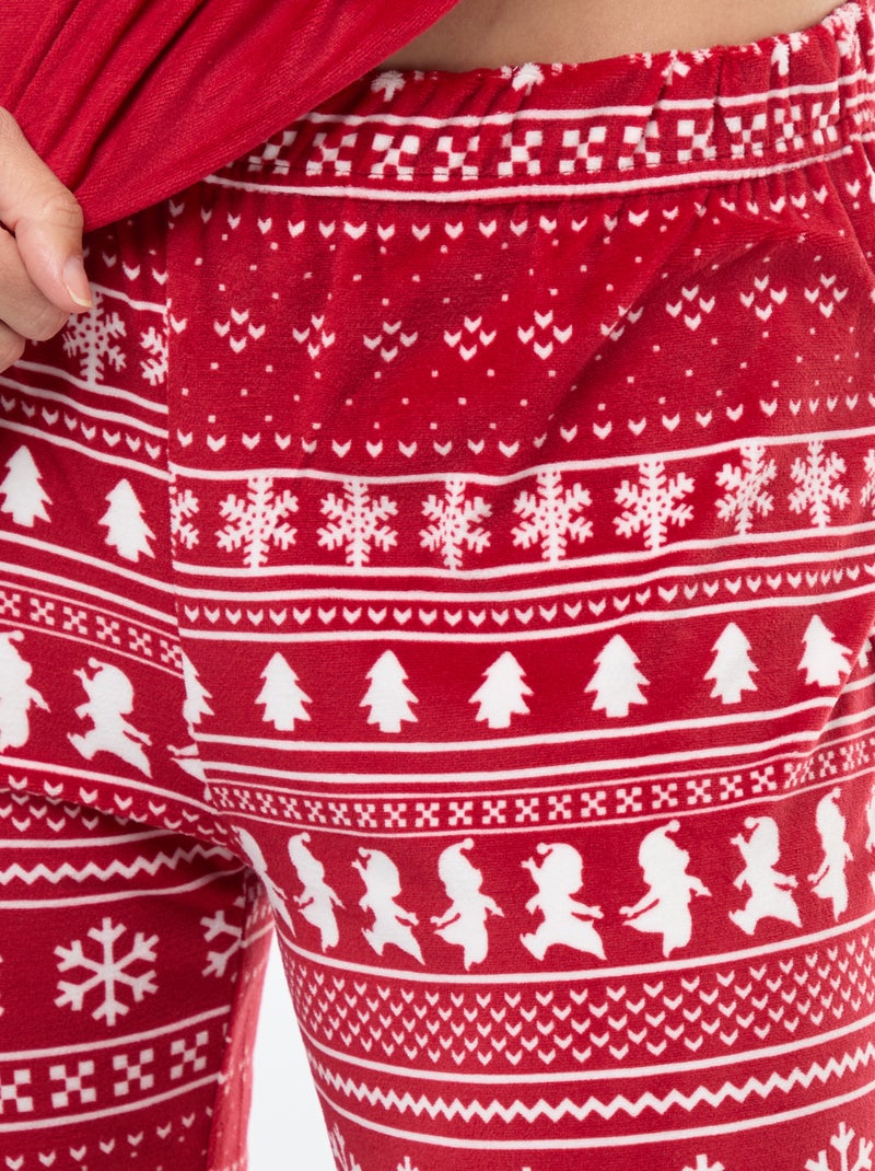 Conjunto de pijama comprido de veludo 'Stitch' 'Disney' - 2 peças Vermelho - Kiabi