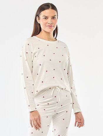 Conjunto de pijama comprido em algodão - 2 peças