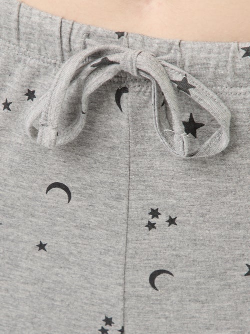 Conjunto de pijama comprido em algodão - 2 peças - Kiabi