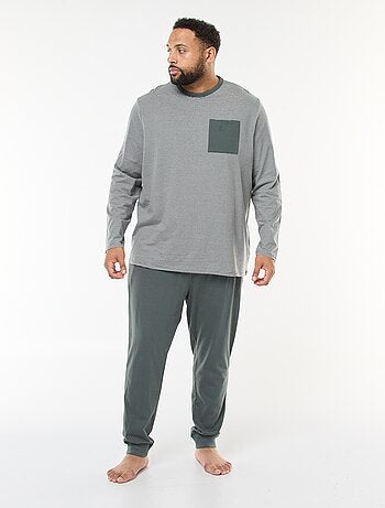 Conjunto de pijama comprido em jersey t-shirt + calças - 2 peças