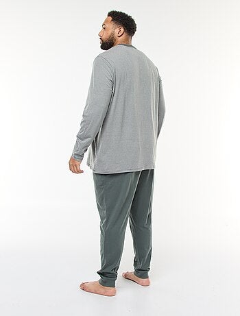 Conjunto de pijama comprido em jersey t-shirt + calças - 2 peças