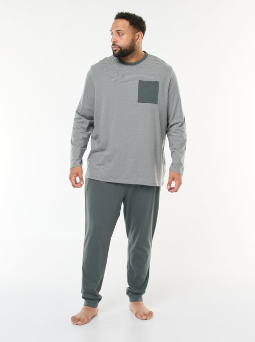 Conjunto de pijama comprido em jersey t-shirt + calças - 2 peças - Kiabi