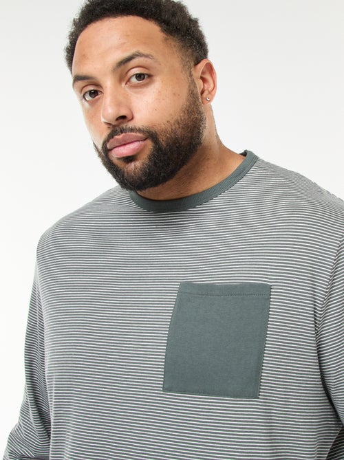 Conjunto de pijama comprido em jersey t-shirt + calças - 2 peças - Kiabi