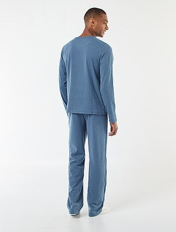 Conjunto de pijama comprido em malha - 2 peças